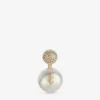 Auri Earring Gold-Finish Metal Pearl and Crystal Earrings