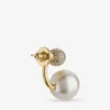 Auri Earring Gold-Finish Metal Pearl and Crystal Earrings
