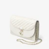 Avenue Curve Clutch Latte Quilted Nappa Leather Clutch Bag