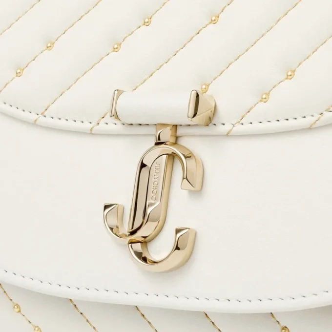 Avenue Curve Clutch Latte Quilted Nappa Leather Clutch Bag