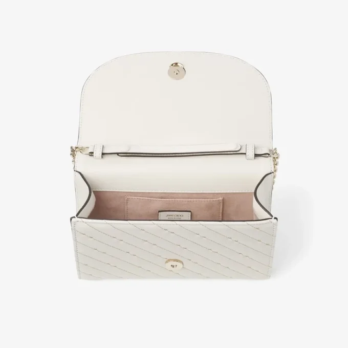Avenue Curve Clutch Latte Quilted Nappa Leather Clutch Bag