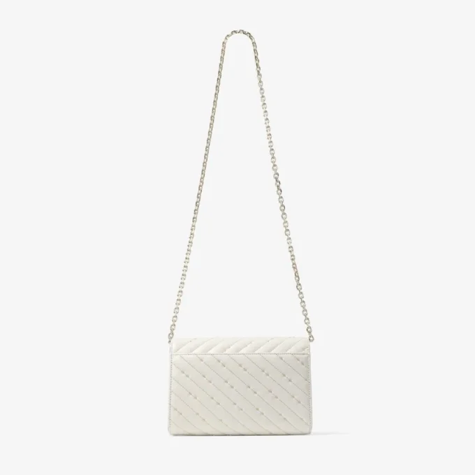 Avenue Curve Clutch Latte Quilted Nappa Leather Clutch Bag