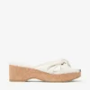 Avenue Wedge 50 Latte Nappa Leather Wedge Mules
