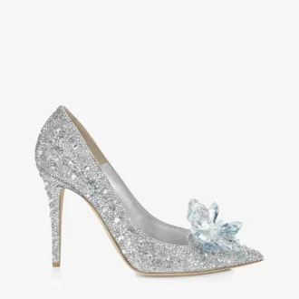 Avril Crystal Covered Pointy Toe Pumps