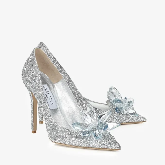 Avril Crystal Covered Pointy Toe Pumps