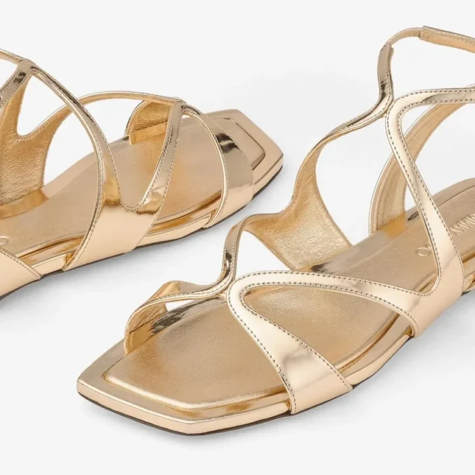 Ayla Flat Gold Metallic Leather Flats