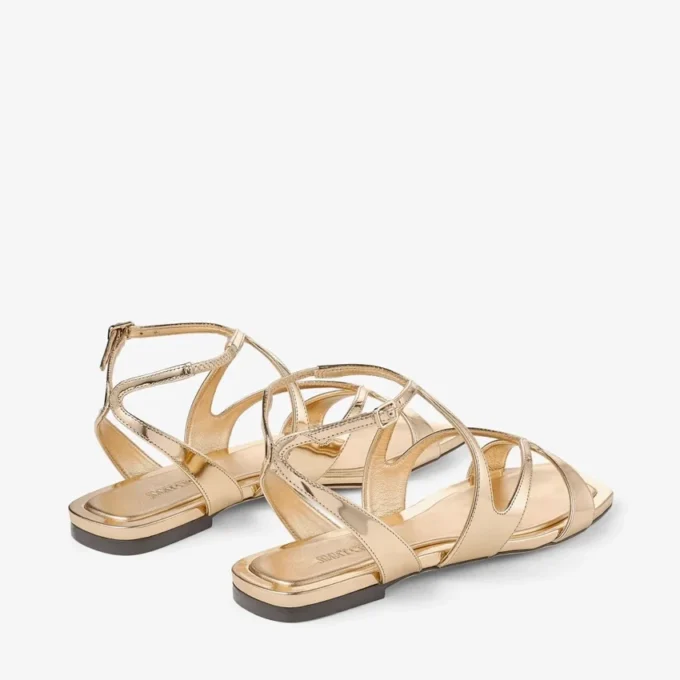 Ayla Flat Gold Metallic Leather Flats