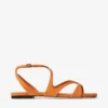 Ayla Flat Sunset Orange Suede Flat Sandals