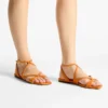 Ayla Flat Sunset Orange Suede Flat Sandals