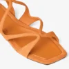 Ayla Flat Sunset Orange Suede Flat Sandals