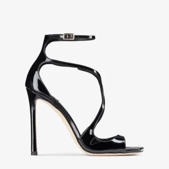 Azia 110 Black Patent Leather Sandals