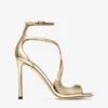 Azia 110 Gold Liquid Metal Leather Sandals