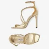 Azia 110 Gold Liquid Metal Leather Sandals