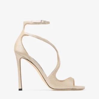 Azia 110 Gold Metallic Leather Sandals