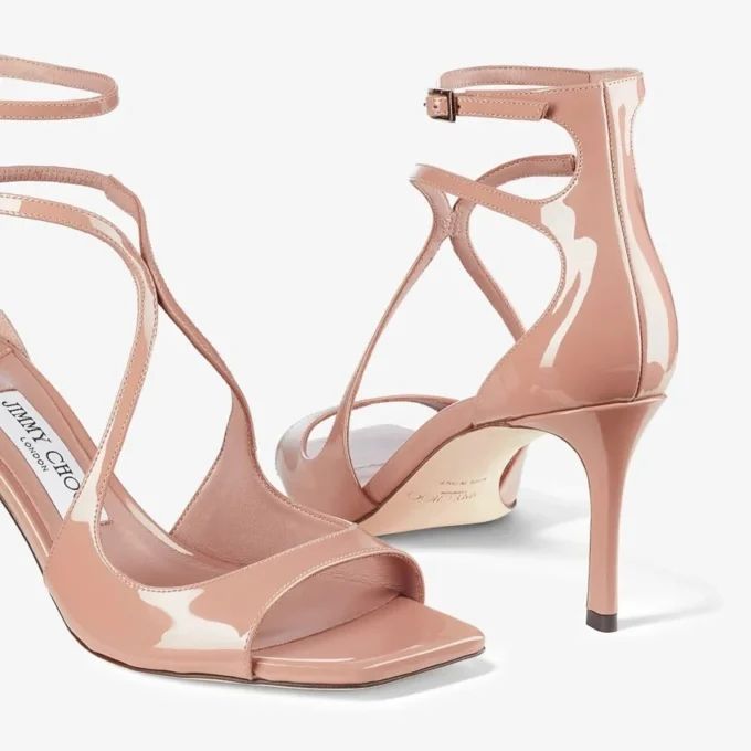 Azia 75 Ballet Pink Patent Leather Sandals