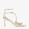 Azia 75 Champagne Glitter Leather Sandals