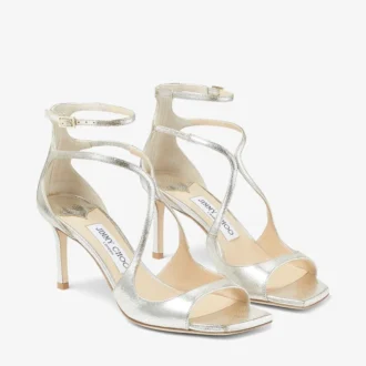 Azia 75 Champagne Glitter Leather Sandals