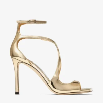 Azia 95 Gold Liquid Metal Leather Sandals