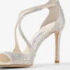 Azia 95 Ivory Satin Pumps with Crystal Embellishment