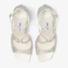 Azia 95 Ivory Satin Pumps with Crystal Embellishment