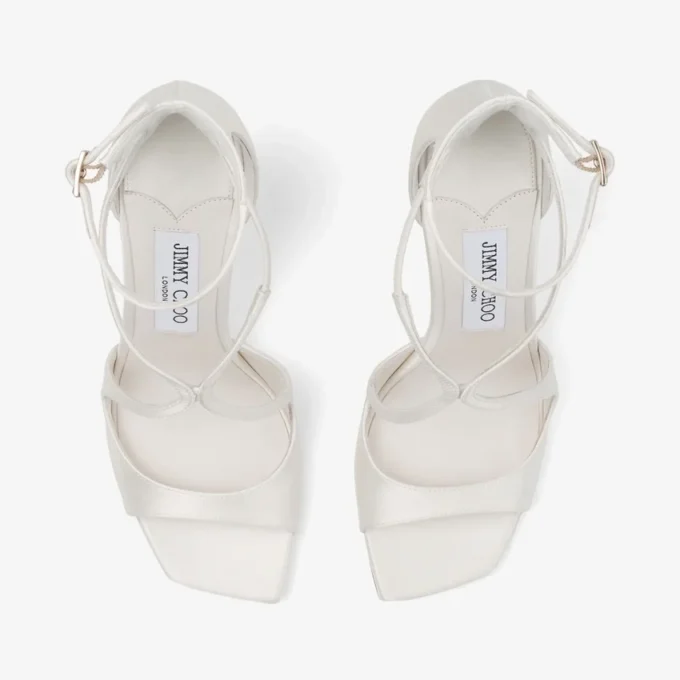 Azia 95 Ivory Satin Sandals