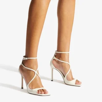 Azia 95 Latte Patent Leather Sandals