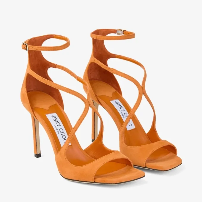 Azia 95 Sunset Orange Suede Sandals