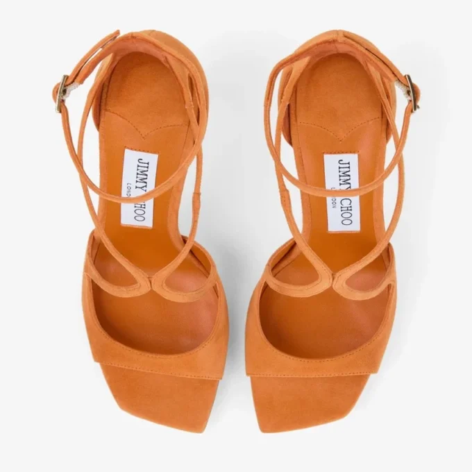 Azia 95 Sunset Orange Suede Sandals
