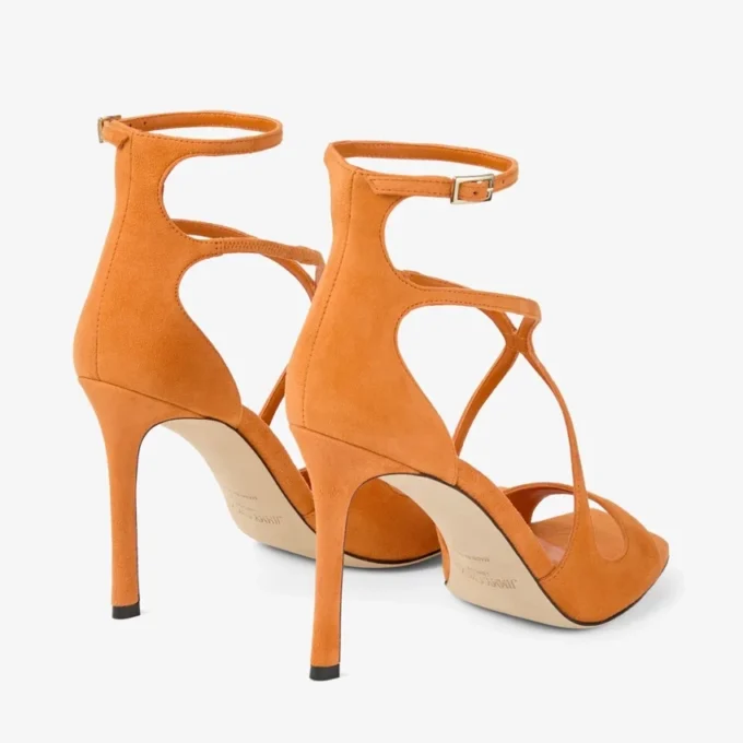 Azia 95 Sunset Orange Suede Sandals