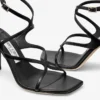 Azie 85 Black Nappa Leather Sandals