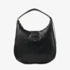 Bar Hobo Medium Black Biker Leather Shoulder Bag