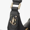 Bar Hobo Medium Black Biker Leather Shoulder Bag