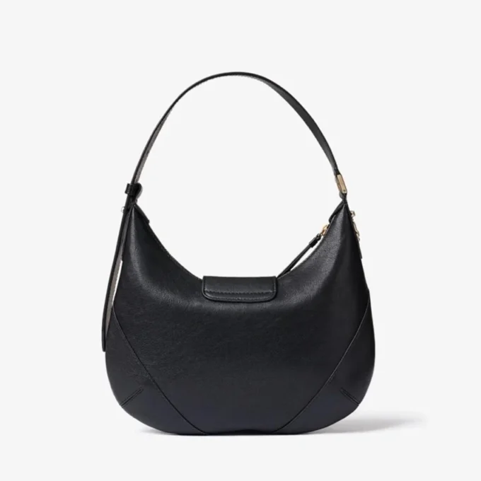 Bar Hobo Small Black Biker Leather Shoulder Bag