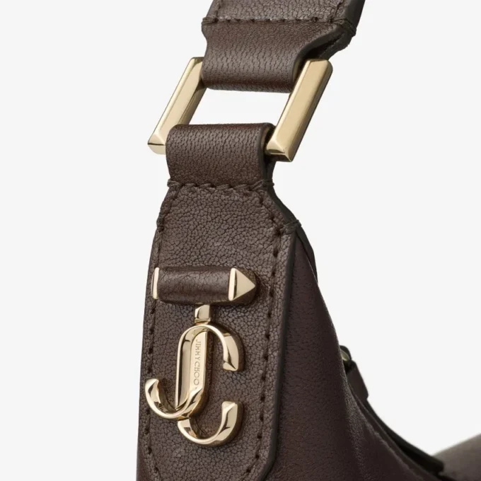 Bar Hobo Small Chocolate Biker Leather Shoulder Bag