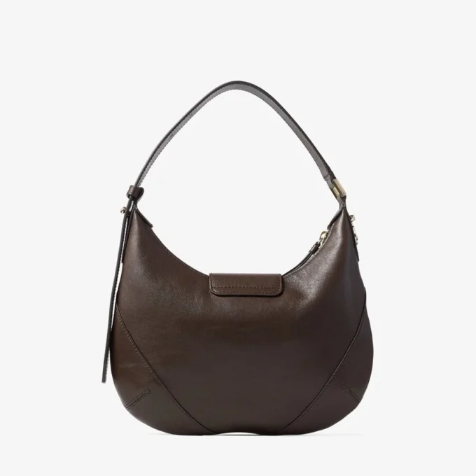 Bar Hobo Small Chocolate Biker Leather Shoulder Bag