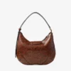 Bar Hobo Small Cognac Kigali Snake Printed Leather Shoulder Bag