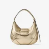 Bar Hobo Small Gold Vintage Metallic Leather Shoulder Bag