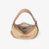 Bar Hobo Small Natural and Toffee Raffia Shoulder Bag with Smooth Calf Leather Trim
