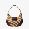 Bar Hobo Small Natural Zebra Print Pony Leather Shoulder Bag