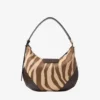 Bar Hobo Small Natural Zebra Print Pony Leather Shoulder Bag