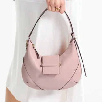 Bar Hobo Small Rose Biker Leather Shoulder Bag
