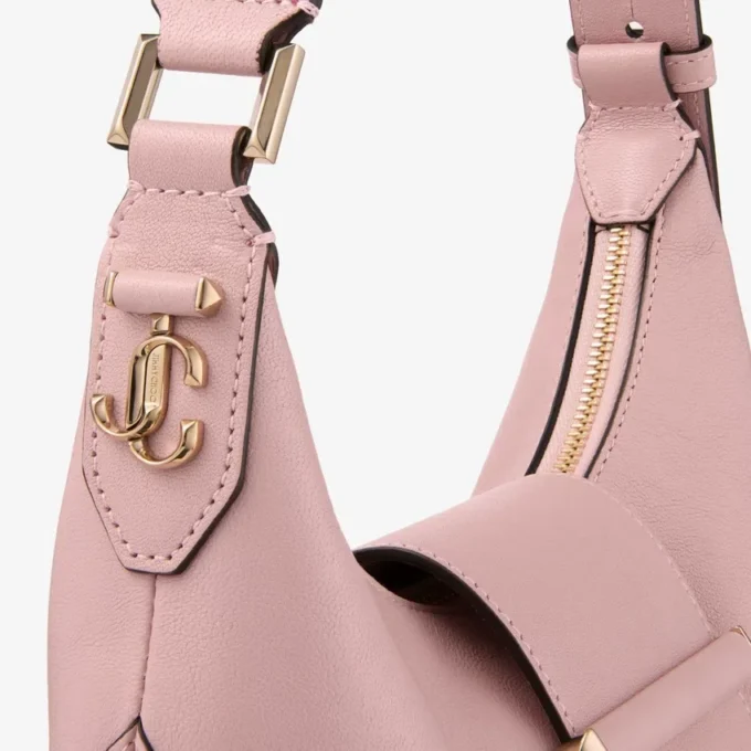 Bar Hobo Small Rose Biker Leather Shoulder Bag