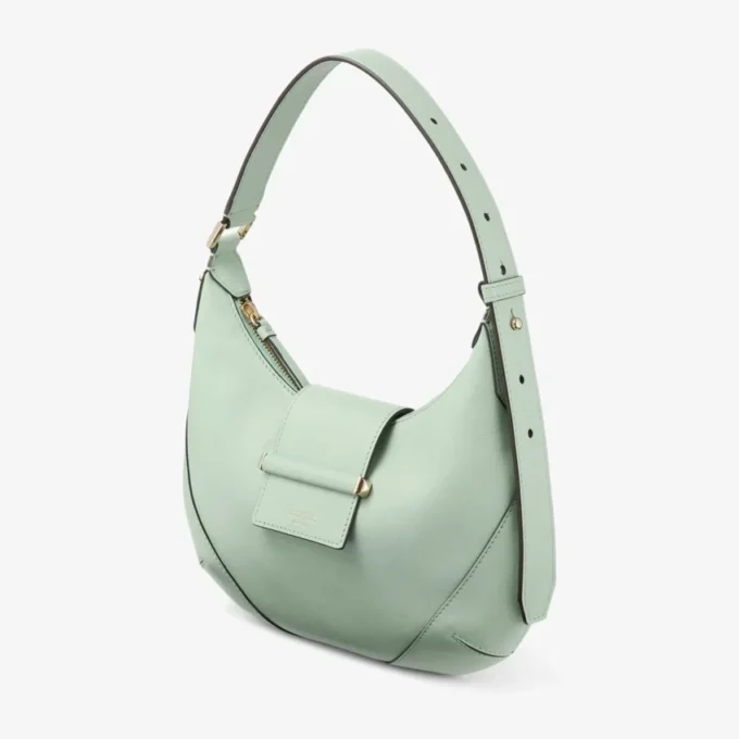 Bar Hobo Small Verde Biker Leather Shoulder Bag
