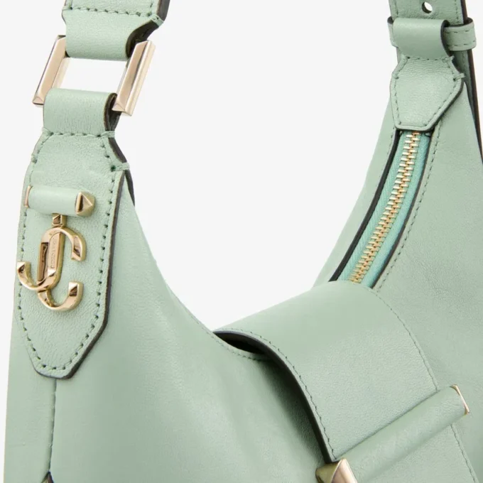 Bar Hobo Small Verde Biker Leather Shoulder Bag