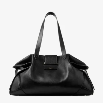 Bar Holdall Large Black Biker Leather Holdall Bag