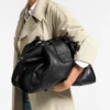 Bar Holdall Large Black Biker Leather Holdall Bag