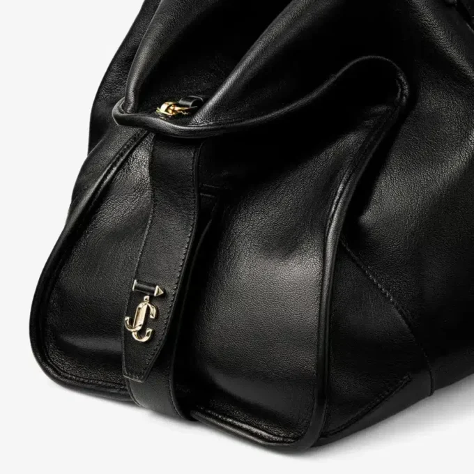 Bar Holdall Large Black Biker Leather Holdall Bag
