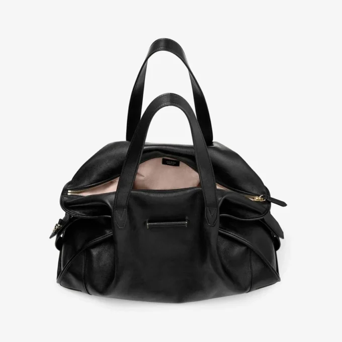 Bar Holdall Large Black Biker Leather Holdall Bag