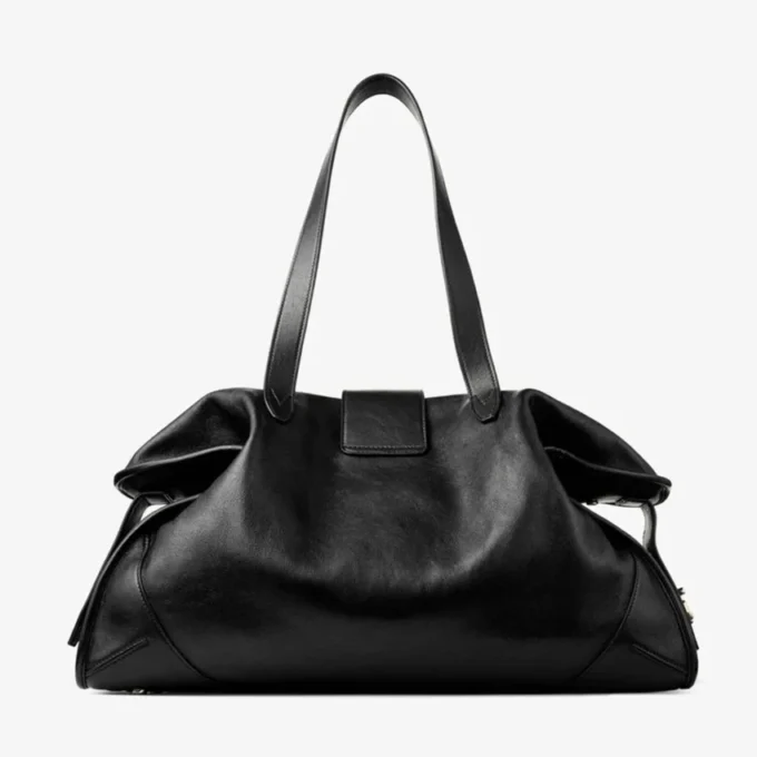 Bar Holdall Large Black Biker Leather Holdall Bag