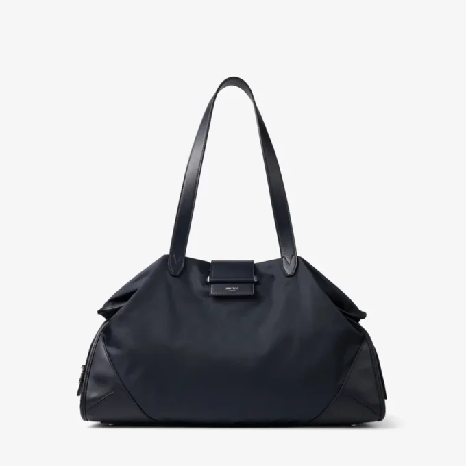 Bar Holdall Large Marine Nylon Holdall with Smooth Calf Leather Trim